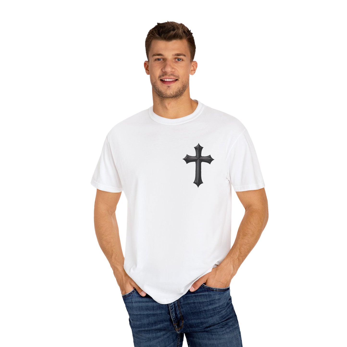 Unisex Cross Quote T-Shirt - Motivational Garment-Dyed Tee