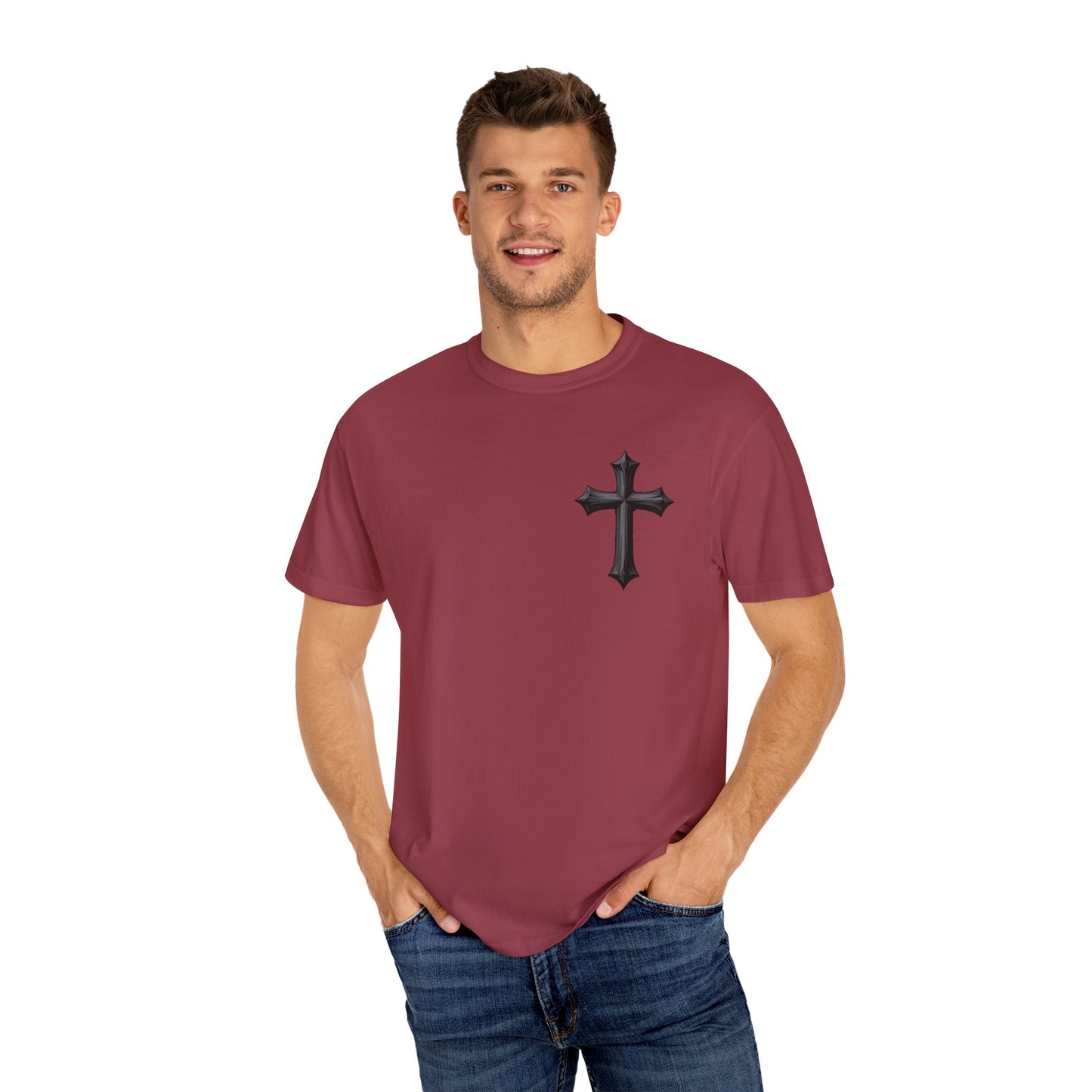Unisex Cross Quote T-Shirt - Motivational Garment-Dyed Tee