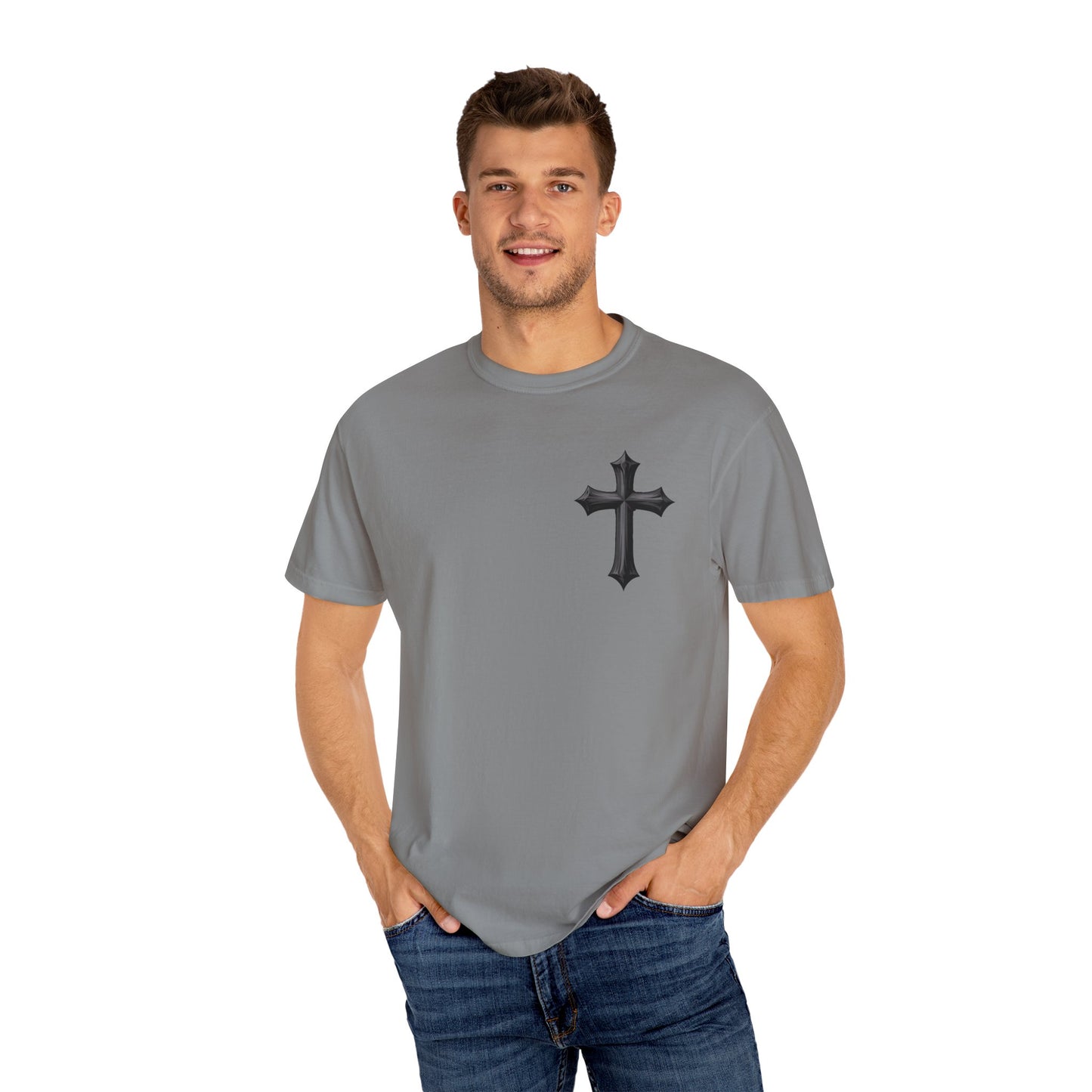 Unisex Cross Quote T-Shirt - Motivational Garment-Dyed Tee