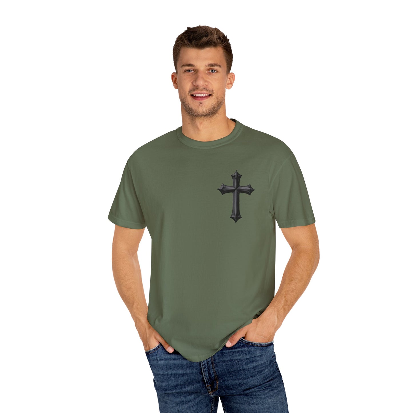 Unisex Cross Quote T-Shirt - Motivational Garment-Dyed Tee