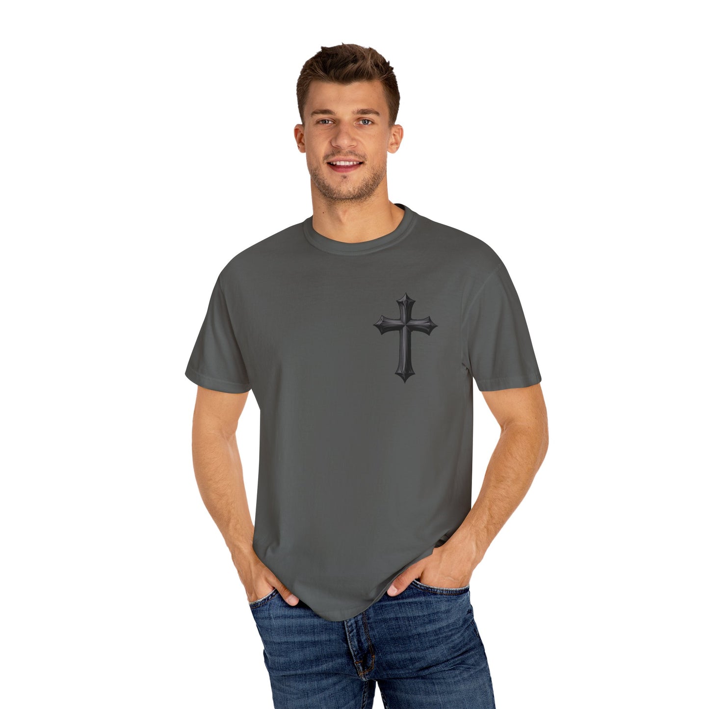 Unisex Cross Quote T-Shirt - Motivational Garment-Dyed Tee