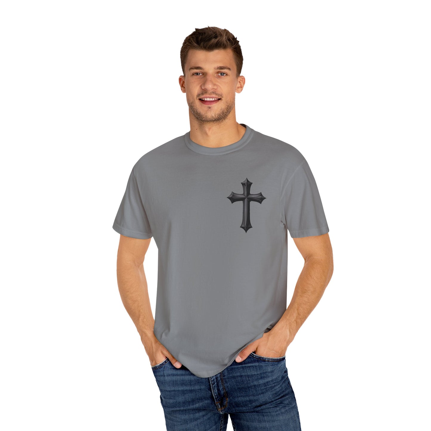 Unisex Cross Quote T-Shirt - Motivational Garment-Dyed Tee
