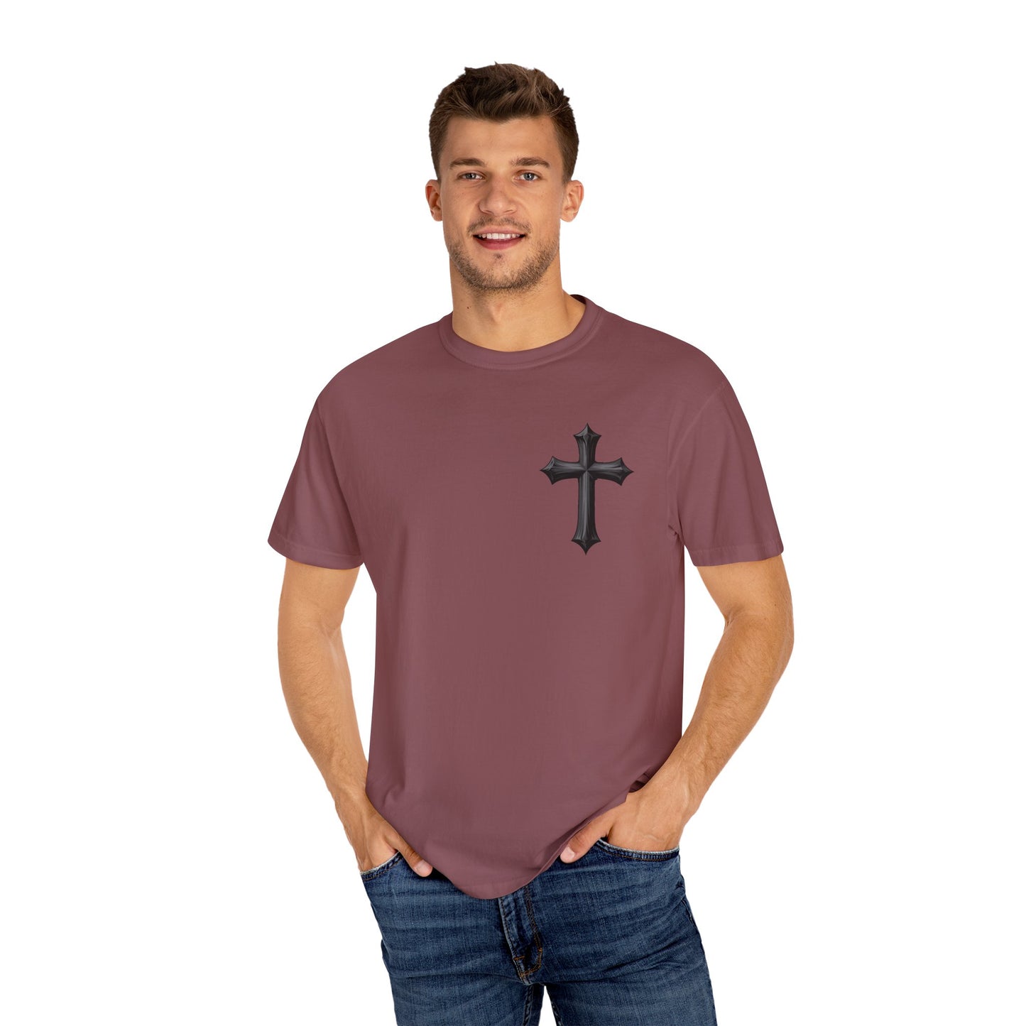 Unisex Cross Quote T-Shirt - Motivational Garment-Dyed Tee