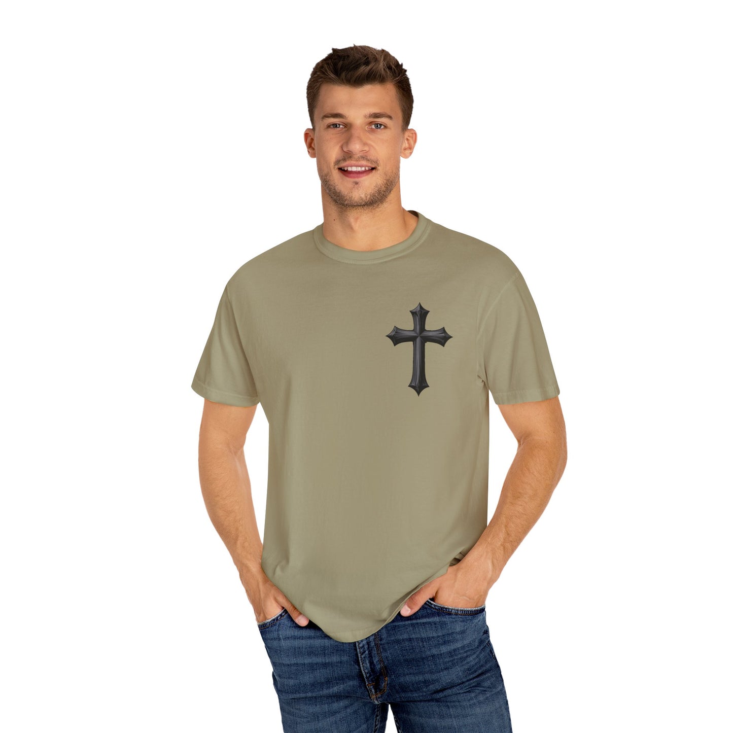 Unisex Cross Quote T-Shirt - Motivational Garment-Dyed Tee