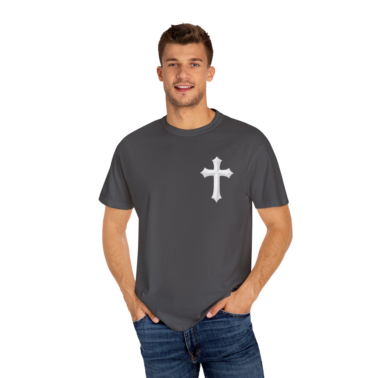 Unisex Cross Quote T-Shirt - Motivational Garment-Dyed Tee